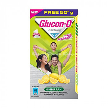 Glucon D Instant Energy Health Drink Lime Cheka - 75gm Refill (extra 50gm Free)